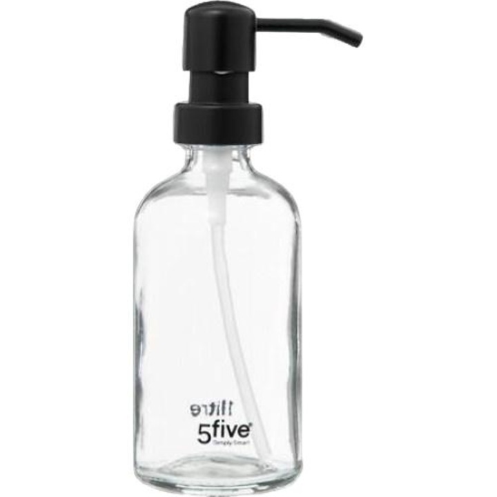 5five Simply Smart folyékony szappan adagoló, flakon, fekete pumpa, 250 ml