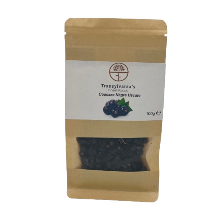 Coacaze negre uscate, 100g, Transylvania's Finest Foods