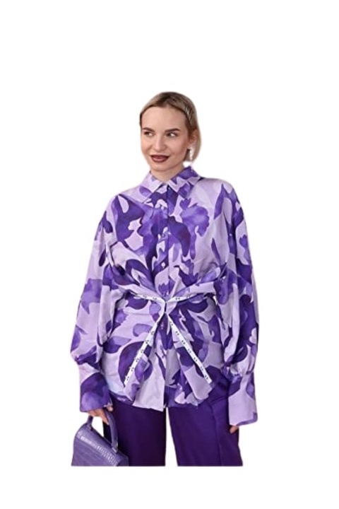 The Drop női ing, terjedelmes ujjakkal, nyomtatással