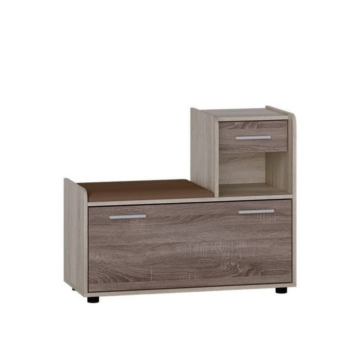 Шкаф за обувки Тандем, дясно, ПДЧ, Еверест, 90x38x70 см, Дъб сонома, Трюфел