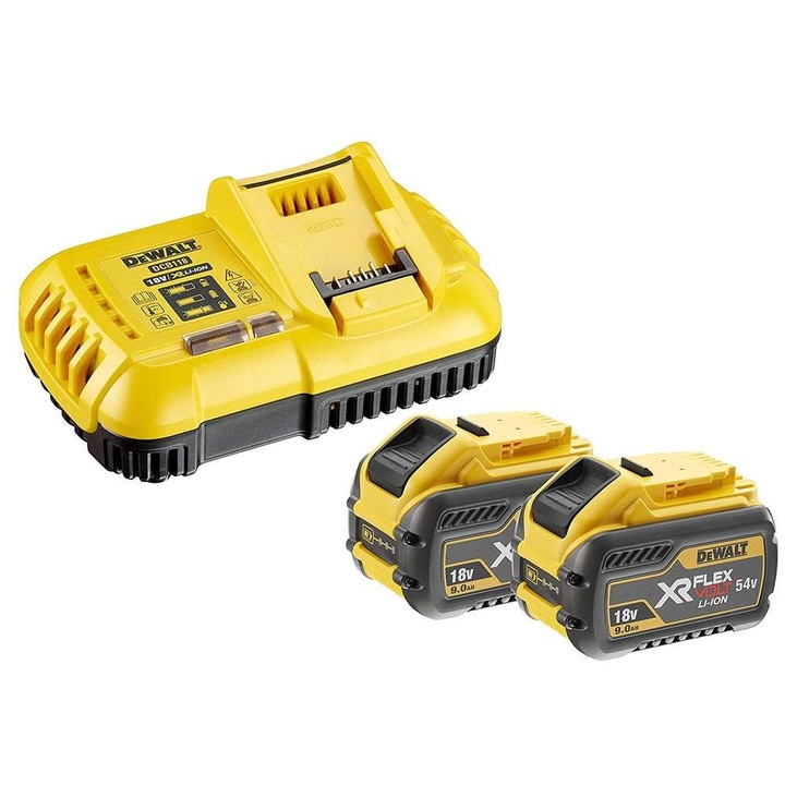 Комплект от 2 батерии и зарядно устройство FlexVolt, Dewalt