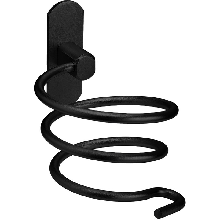 Tartó AMRINUGL hajszárítóhoz, alumínium, fekete, 10x8,3x8cm