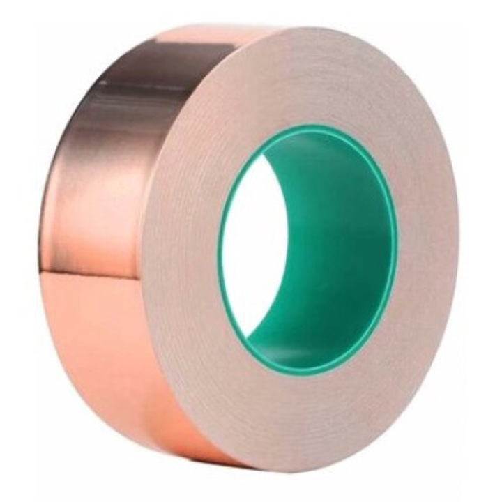 Banda adeziva din folie de cupru, antidaunatori, 30mmx20m, Auriu