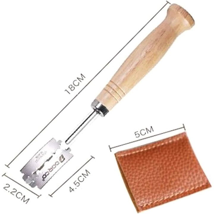Cutit pentru paine, Dorco, inox, maner lemn, lama 4.5cm, maro/argintiu