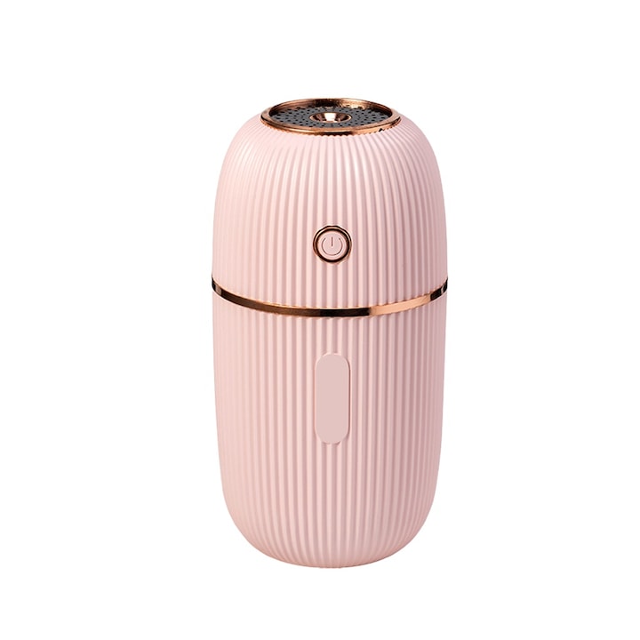 Umidificator portabil cu lumini de noapte colorate, 300ml, dubla pulverizare