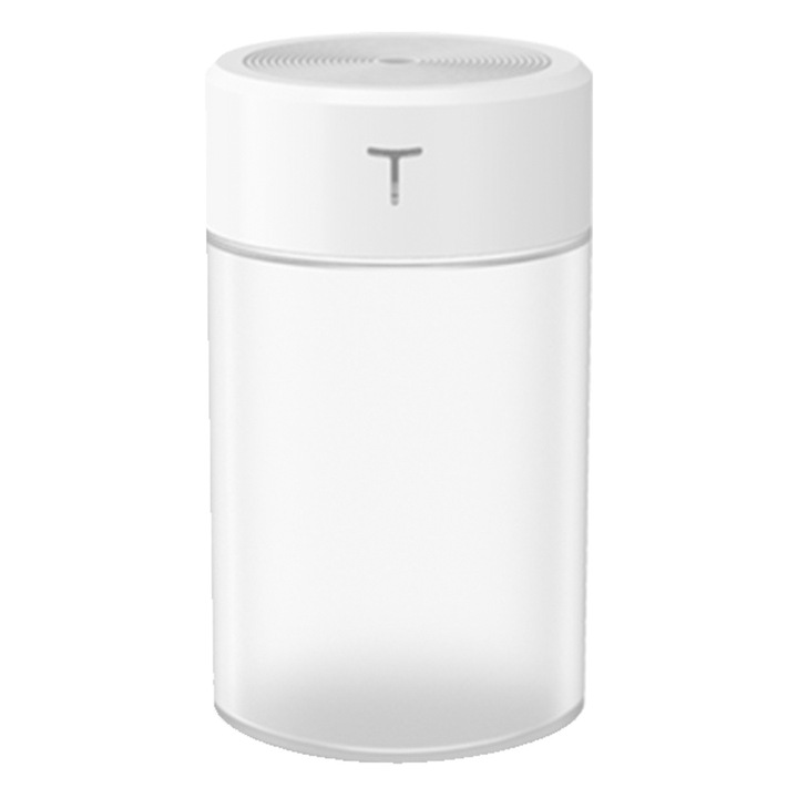 Mini hordozható párásító, 2 köd üzemmód, automatikus kikapcsolás, éjszakai fény, fehér