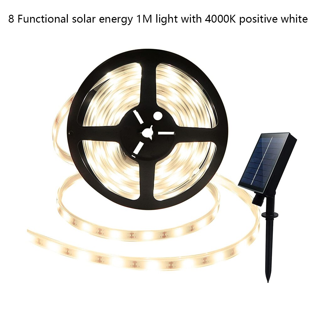 Banda LED solara Jormftte, 8 moduri, flexibila, impermeabila