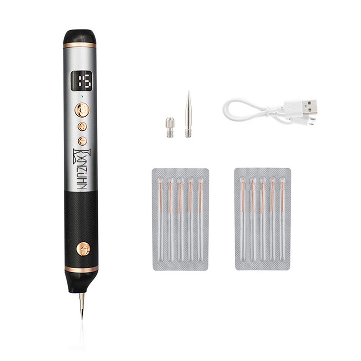 Aparat Plasma Pen LXNZUHN, tehnologie plasma, 15 trepte, negru si argintiu, 19x3x3cm