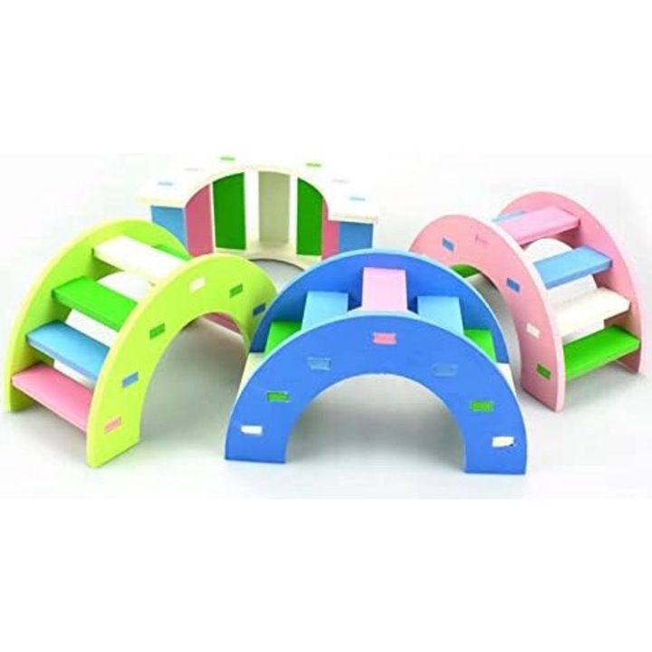 Set jucarii pentru rozatoare, Lemn, Multicolor