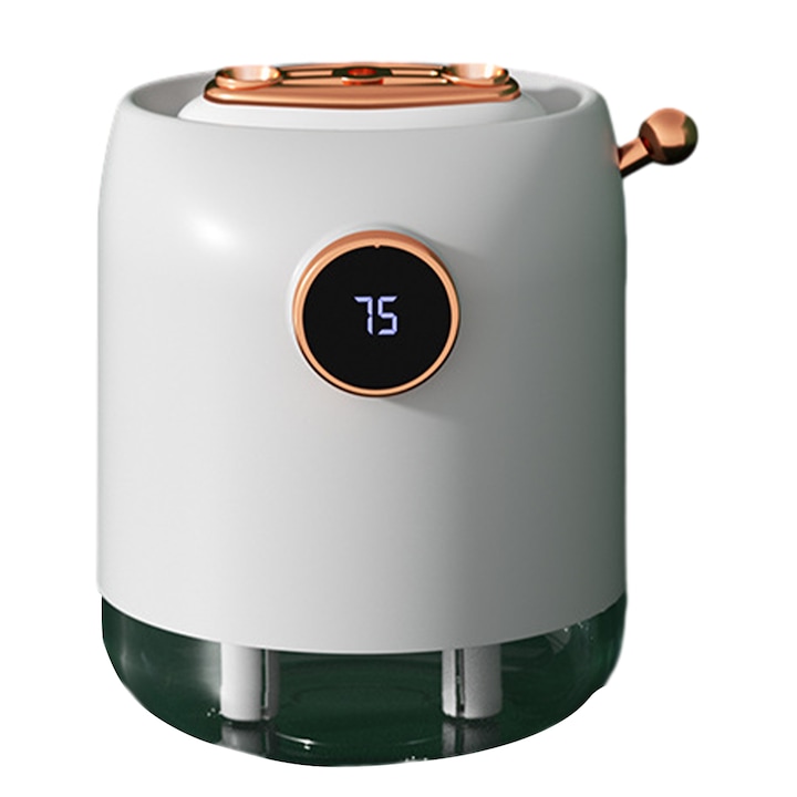 Hordozható párásító éjszakai fénnyel, fehér/zöld, 500ml, 138x124x115mm