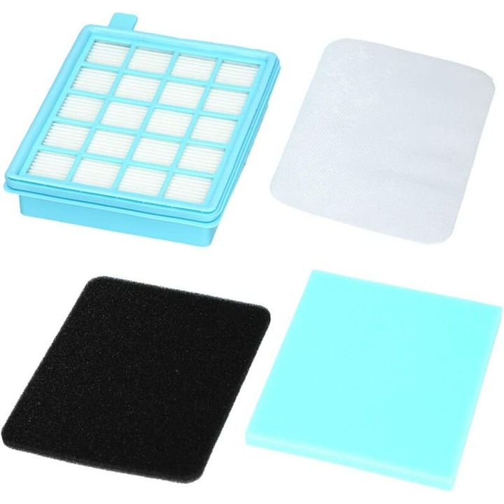 Пакет от 4 филтъра, съвместими с прахосмукачката Philips Power Pro Active/Compact, алтернатива на резервния комплект Philips FC8470、FC8471、FC8472、FC8473、FC8630、FC8631、FC8632、FC8635、FC8515、FC8515、FC86 30,