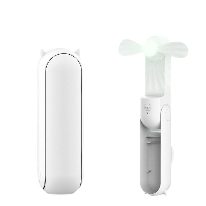 Ventilator portabil CVBFUS F8, functie lanterna si power bank, timp racire 12-19 ore, alb