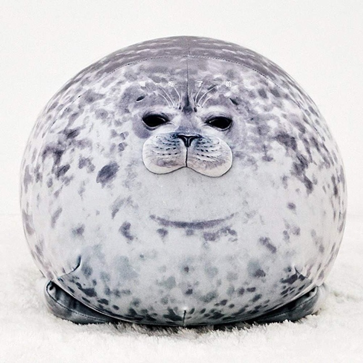 Jucarie de plus foca, plus, gri, 30x40cm