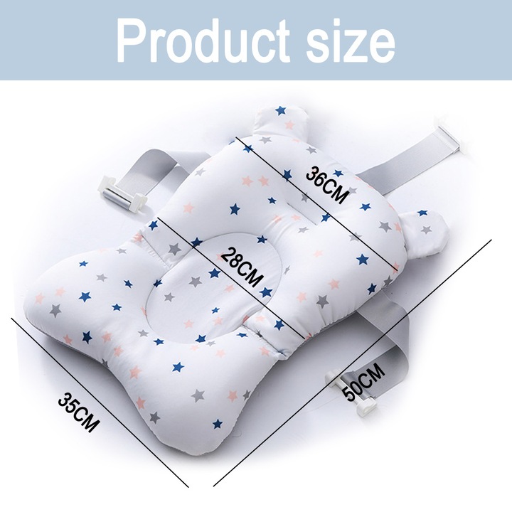 Възглавница за баня за бебешка вана, QttvbTna, 35 х 50 см, Бяла