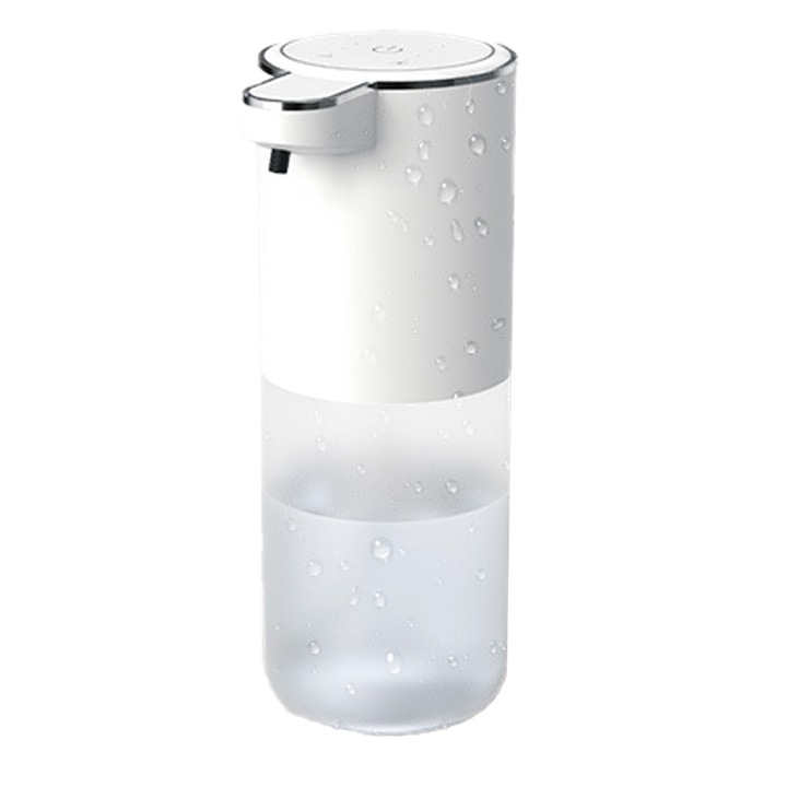 Folyékony szappan adagoló, 400 ml kapacitás, IPX5, USB-C, 21.9 x 9.8 x 7 cm, Fehér / Átlátszó