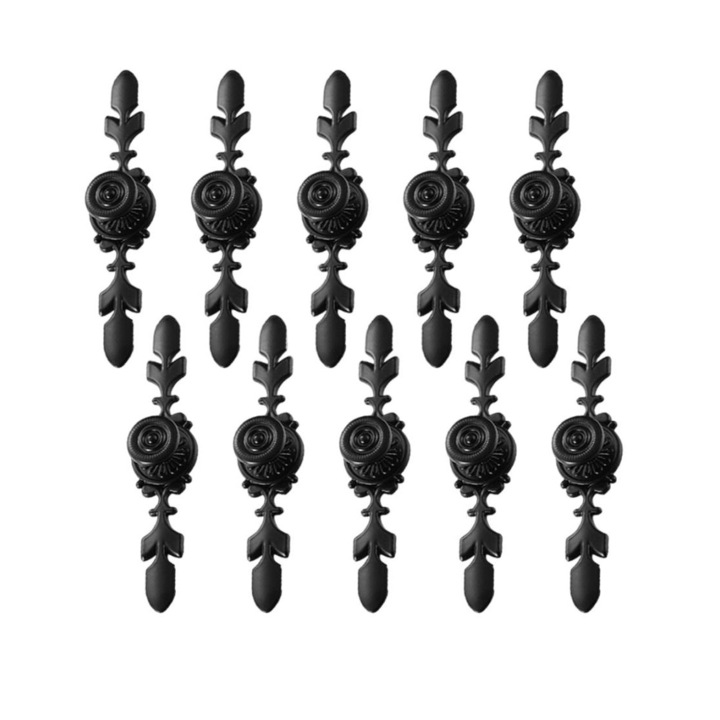 Set 10 manere negre, aliaj de aluminiu, negru