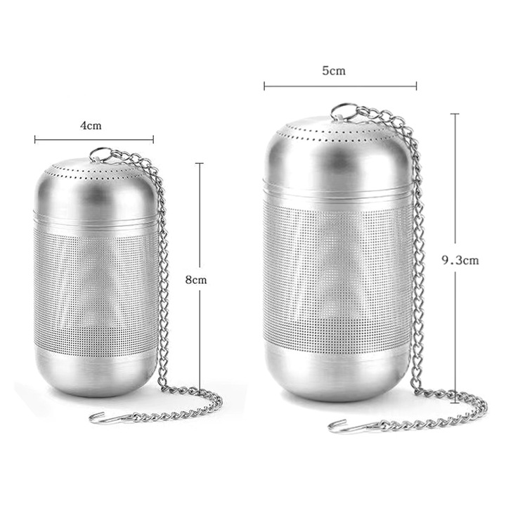 Set 2 strecuratoare ceai bile inox, microperforate, 5cm