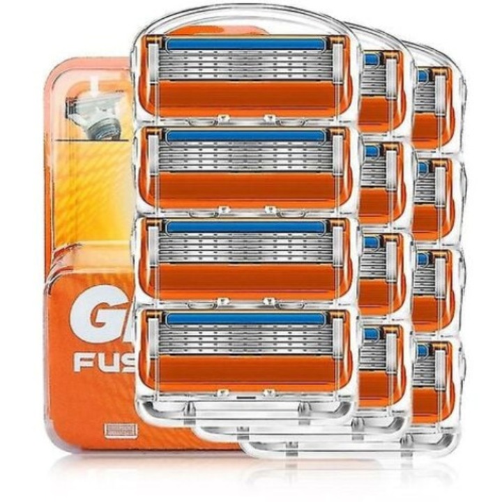 16 borotvapenge készlet, 5 rétegű, Gillette Fusion kompatibilis, rozsdamentes acél, többszínű