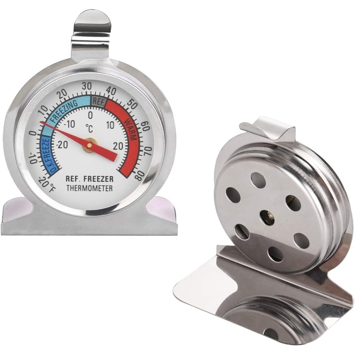 Termometru frigider AMRINUGL, indicator mare, inox, fara baterii