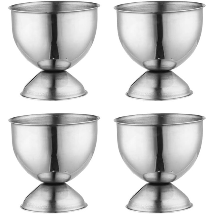 Set 4 suporturi pentru oua, Otel inoxidabil, Auriu