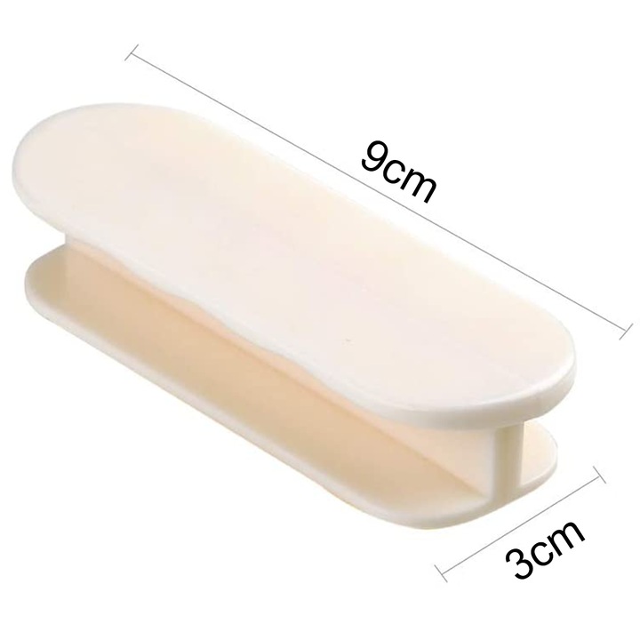 Set 6 manere autoadezive, ABS, bej, 4x9cm