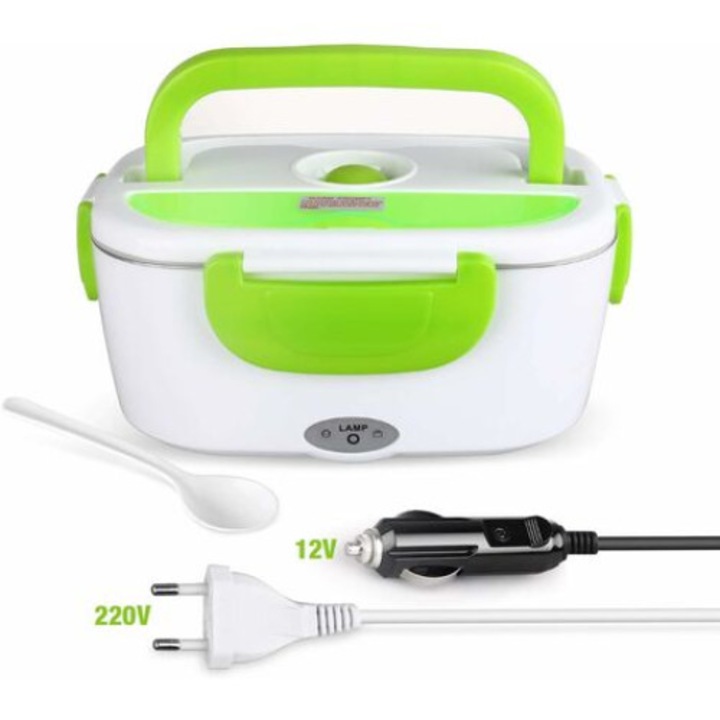 Cutie alimentara electrica pentru masina si casa, inox, 1.5L, incalzire rapida, multicolor
