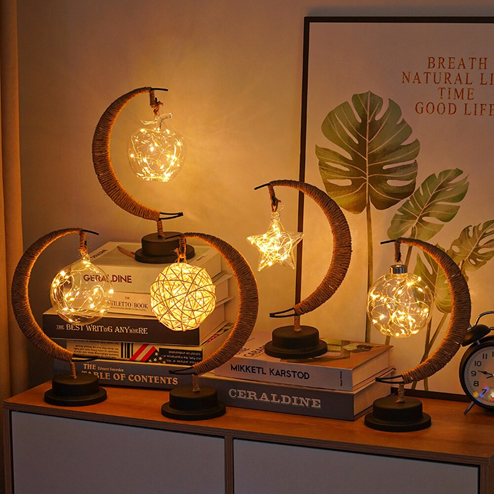 Lampa decorativa LED in forma de luna, Peysaitr, cadou ideal, 3