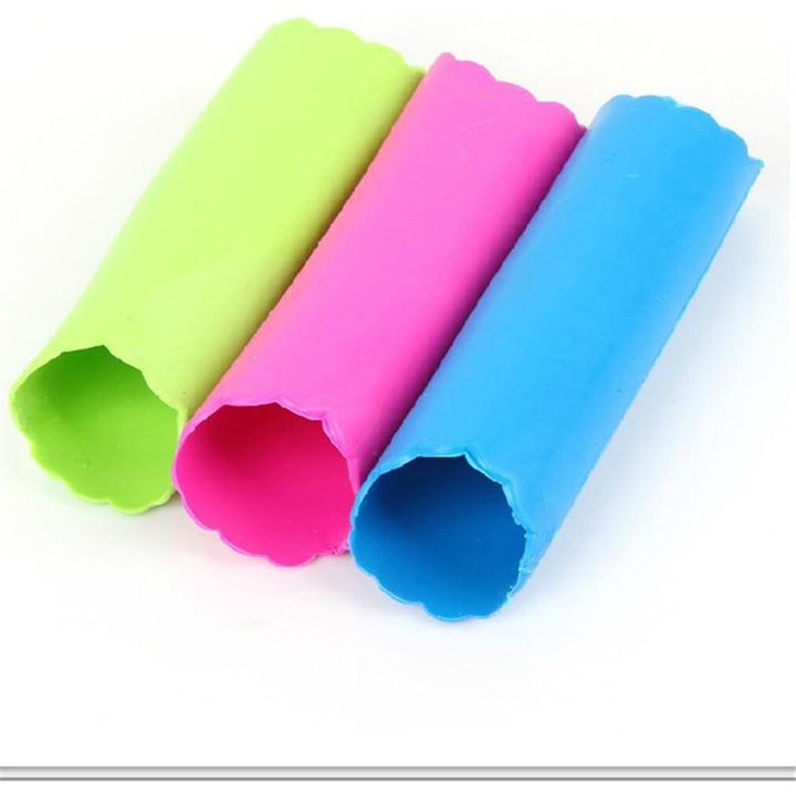 Tub pentru decojit usturoi, AMRINUGL, design cu puncte ondulate, silicon, multicolor, set 3 buc