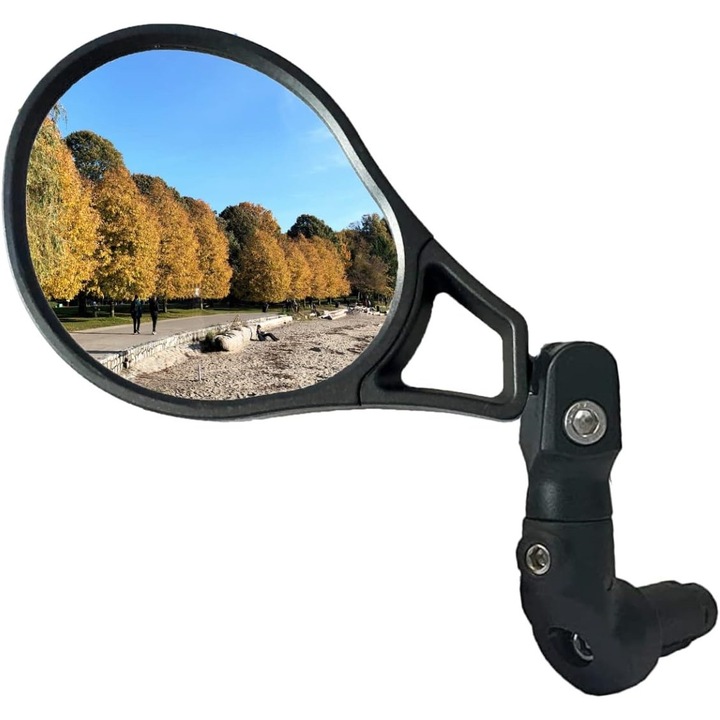 Огледало за велосипед LM13, Антирефлексно, Гъвкаво, ABS, PVC, Черен