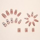Set 24 unghii false, design Flori, lucioase, 20g, Nude