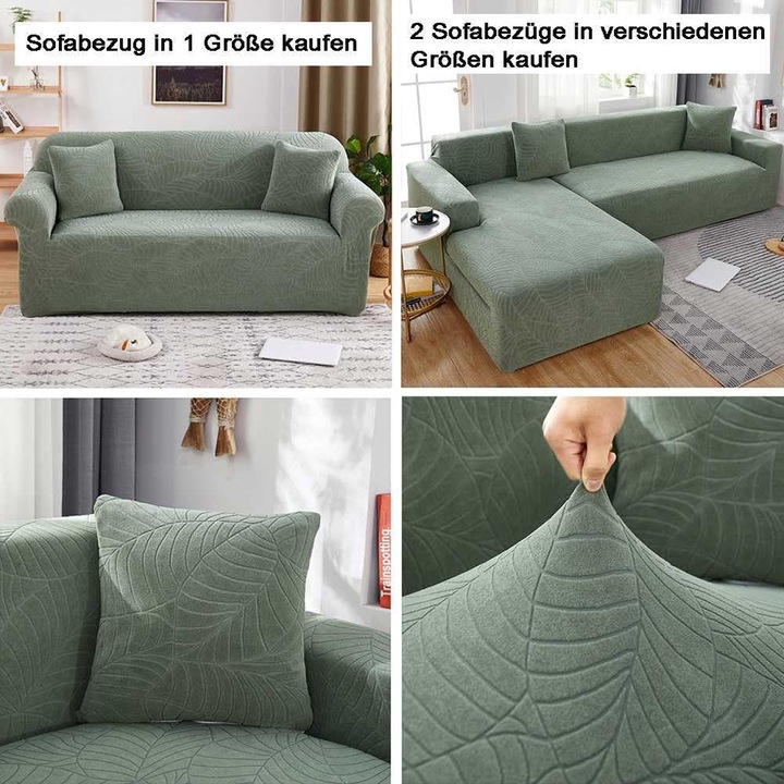 Husa canapea coltar, stretch impermeabila, verde, Potrivit pentru canapele 145-185cm