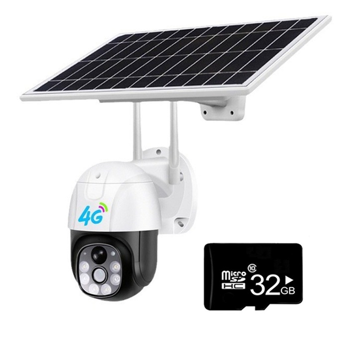 Камера за наблюдение, Соларна, Dual Vision, IP66, 3MP, Нощно виждане 10-15м, 4G, 1920x2160