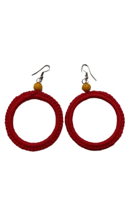 Cercei tip cerc, hand made, visinii, diametru 4 cm