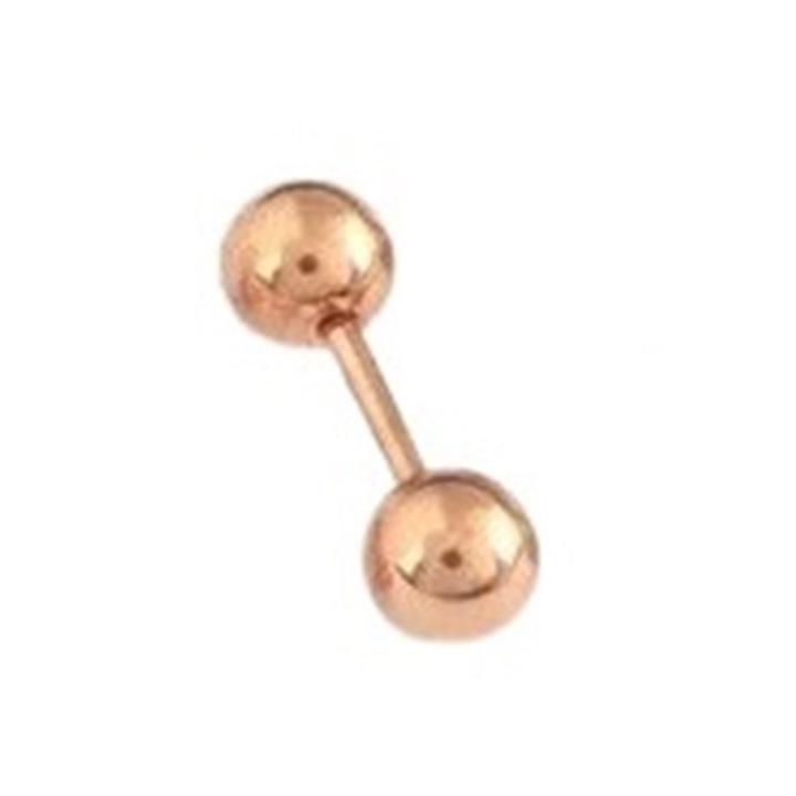 Cercel CLASStitude stud tip piercing, 1 bucata, model bobite, potrivit pentru tragus, cartilaj, helix sau conch, din aliaj antialergic placat, Rose Gold