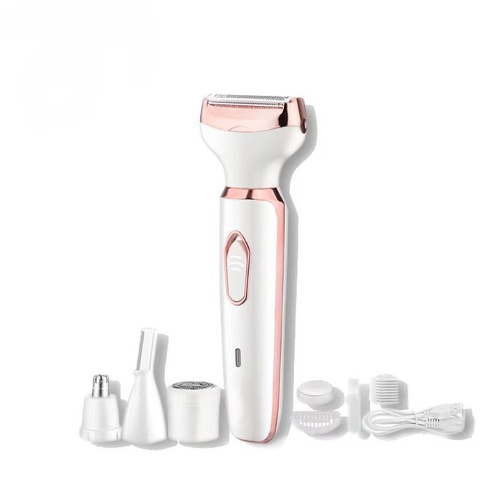 Epilator multifunctional, ABS, incarcare USB, roz auriu si alb, 0.178kg