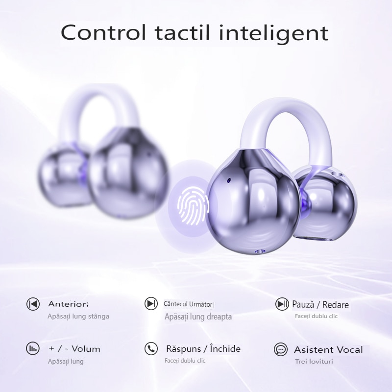 Casti Wireless cu clip, Casti Ear Clip, Casti Open-Ear，M79, Bluetooth 5 ...