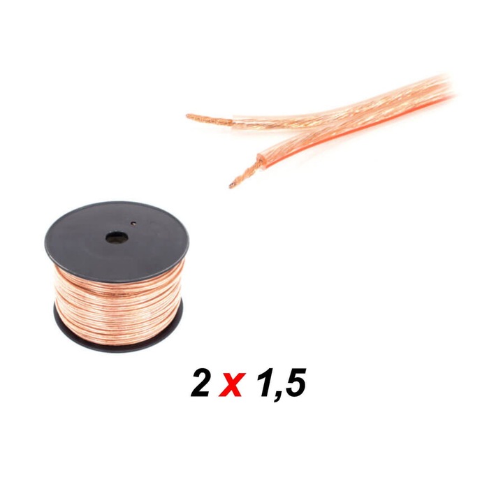 Thunder S021 Hangfalkábel, 2x 1.5 mm2, átlátszó