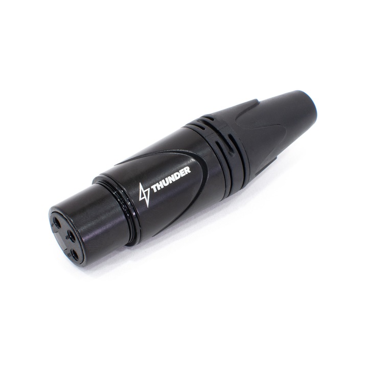 Conector Thunder XLR-303 XLR mama, carcasa metalica, negru