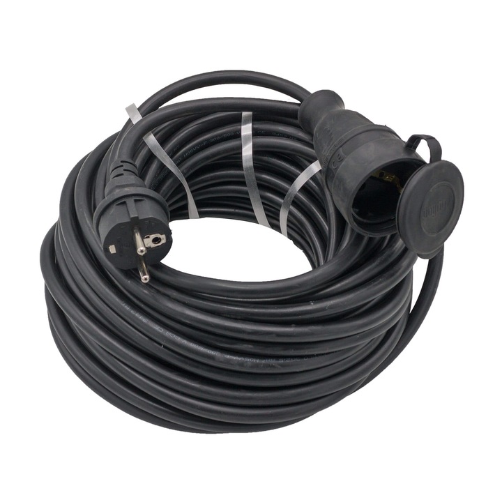 Cablu prelungitor 3x2.5 mm², 40 m, cu conductor cupru, stecher si cupla cu protectie - COBI SMART®