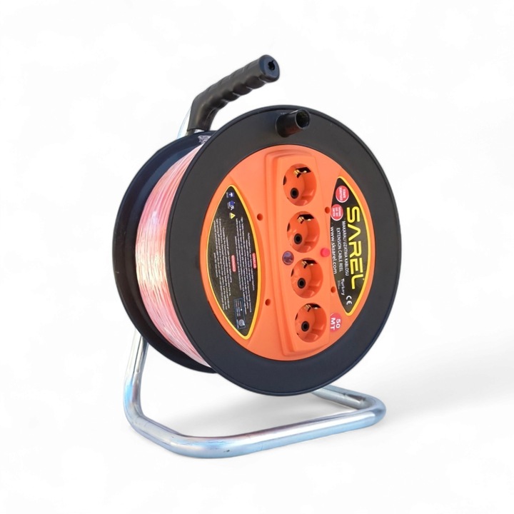 Prelungitor rola cu tambur COBI SMART®, 40 m, 3 x 2.5 mm, 4 prize, protectie la suprasarcina, maner transport ergonomic