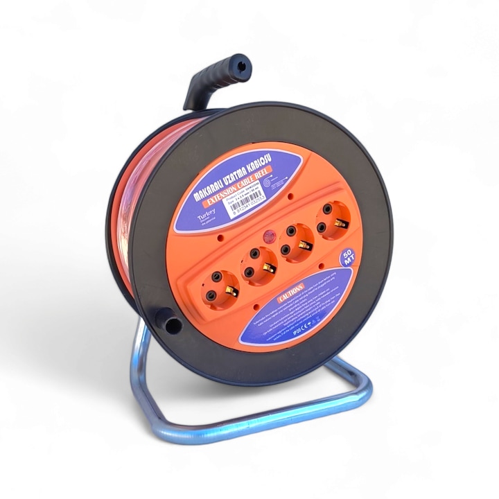 Удължител с макара, 40 м, 3 x 2,5 мм, COBI SMART, 4 гнезда, ергономична дръжка за носене