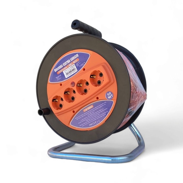 Hosszabbító kábel 20 m, 3 x 2,5 mm, orsó COBI SMART® dobbal, 4 aljzat, ergonomikus hordozó fogantyú