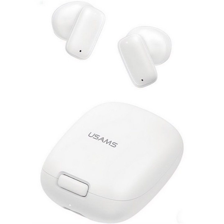 Usams id25 bluetooth fülhallgató sztereo, v5.3, tws, zajszűrő + töltőtok, fehér