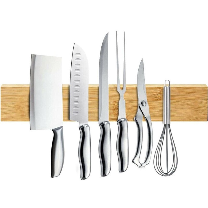 Suport magnetic pentru cutite, Lemn, 30x5 cm