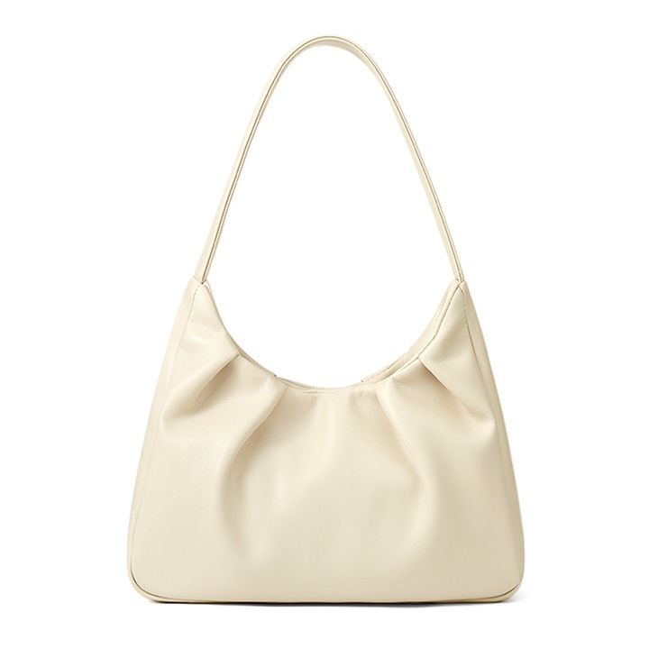 Női válltáska, Jormftte, dumpling modell, törtfehér/sárga/fekete színű, mérete 25.5x10x15cm