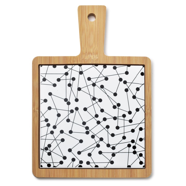 Tocator Mondex, Modern Kitchen, 17x17x1cm, ceramic, negru