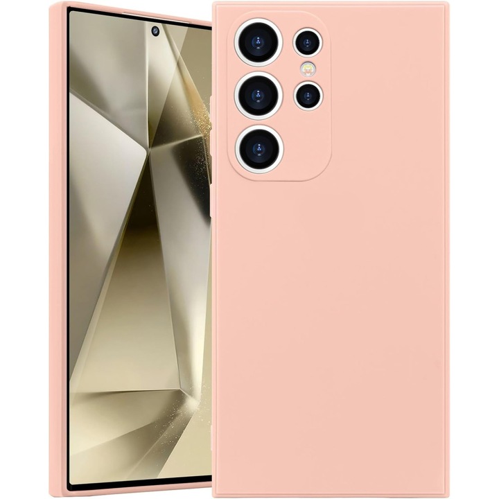 Samsung Galaxy S24 Ultra szilikon tok, hátlap tok, világos barackvirág, SM-S928, matt