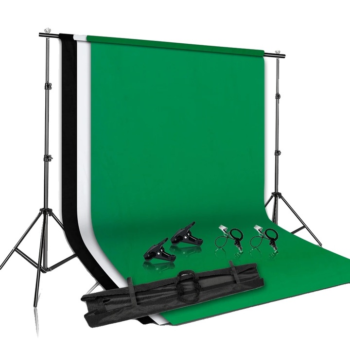 Suport cu fundal foto, reglabil, verde, 2000x3000