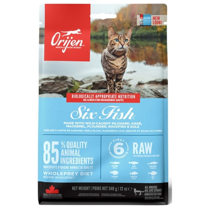 Суха храна за котки, Orijen, 6 риби, 340 гр