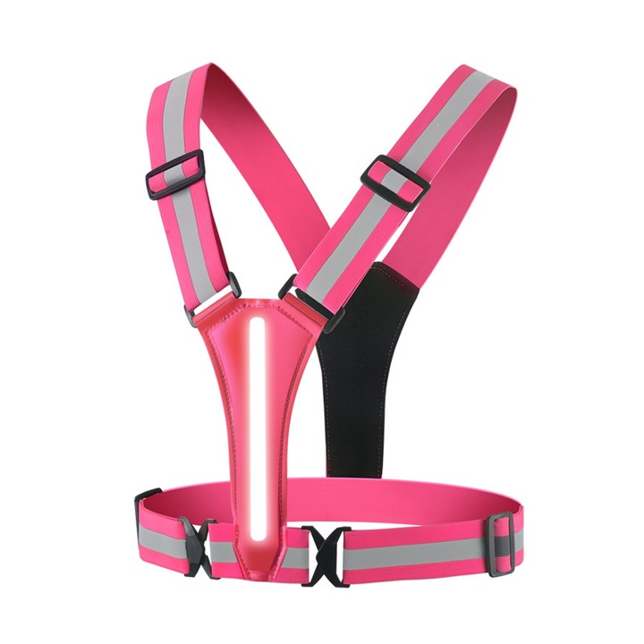 LED светлоотразителна жилетка, QttvbTna, презареждаема, 360° видимост, унисекс, многоцветна